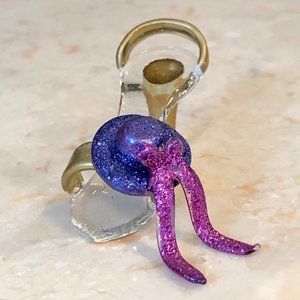Purple Hat and Bow Miniature Glass Heel